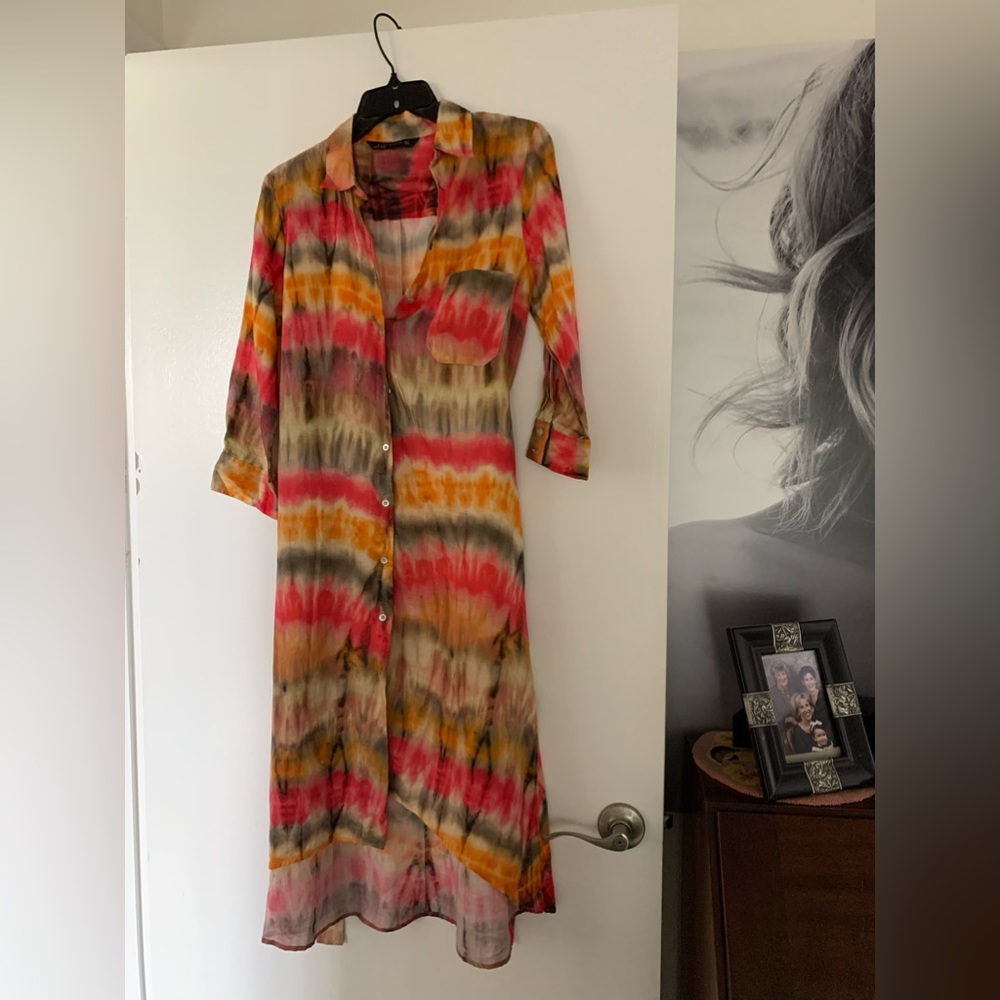 Zara Linen Midi Shirt Dress - Picture 4 of 7